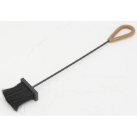 Portacaminetto in metallo nero composto da 4 accessori con manici in pelle