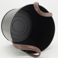 Lot de 2 seaux en métal avec anses en cuir, décor Arbre de Vie