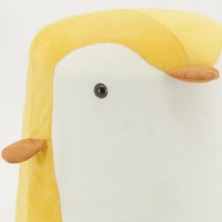 Pinguïnpoef in wit en geel fluweel, kinderslaapkamerdecor