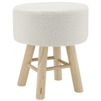 Tabouret en bouclette pieds en bois