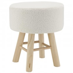 Tabouret en bouclette pieds en bois