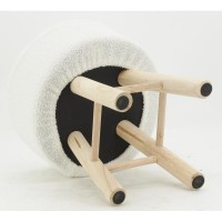 Looped stool with wooden legs
