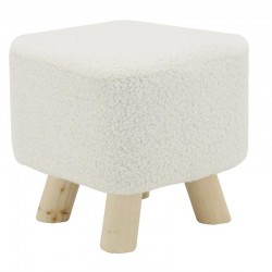 Square footstool for children in looped wood legs