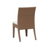 Cadeira de exterior em resina castanha + almofada