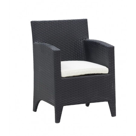 Poltrona de resina conjunto com almofada + fezes, design de conforto ao ar livre e jardim de relaxamento