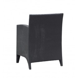 Resin armchair with cushion + a resin stool