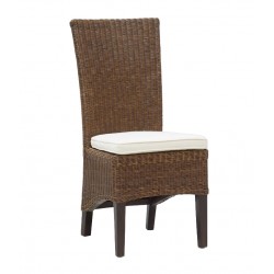 Chaise en lame de rotin teinté avec coussin