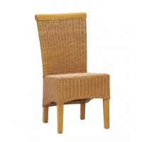 Rattan chair natural tinted wooden feet