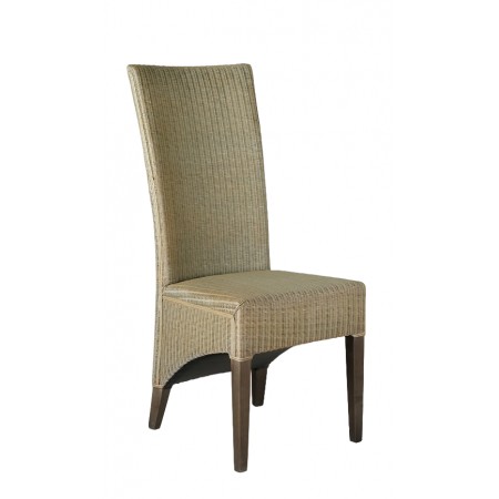 Natural loom indoor chair with solid teak wooden feet