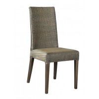 Chair in loom and teak wood
