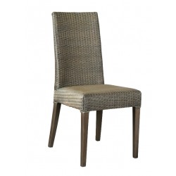Chair in loom and teak wood