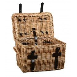 Rattan opbevaringsboks med læderopbevaring Opbevaring naturlig elegant deco