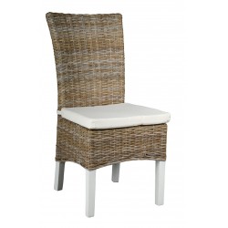 Gray poelet chair with cushion