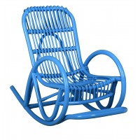 Child's rocking chair in blue rattan