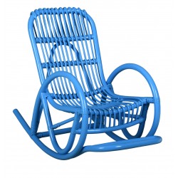 Cadeira de baloiço para criança em vime azul