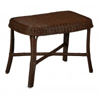 Side coffee table in brown synthetic rattan inside - outside