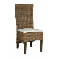 Set of 4 rattan chairs with cushions