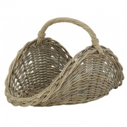 Panier à bûches en poelet gris