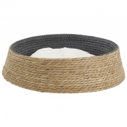 Panier pour chien/chat en jonc rond avec coussin