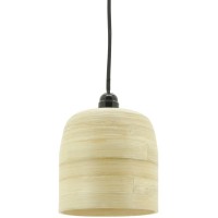 Pantalla natural de bambú Ø 18 cm: Suspensión artesanal ecológica para la lámpara de noche, salón y decoración boscosa