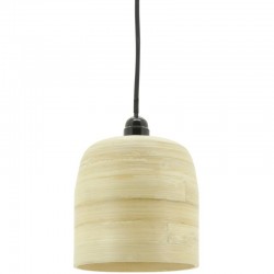 Pantalla natural de bambú Ø 18 cm: Suspensión artesanal ecológica para la lámpara de noche, salón y decoración boscosa