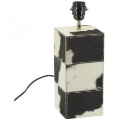 Lámpara de piel de vaca en blanco y negro Pie: Base Cottage Cow Skin & Deco Chic Chalet Rústico