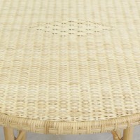 Natürlicher Rattan-Tisch Ø100 cm für Garten, Terrasse und Terrasse