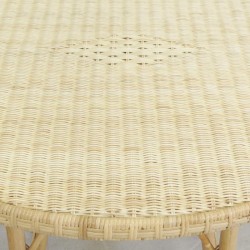 Natural rattan table Ø100 cm for garden, terrace and patio