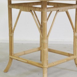 Luonnollinen rottinkipöytä Ø100 cm puutarhaan, terassi ja patio