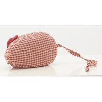 Cale-porte souris en coton à carreaux rouge et blanc