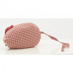 Cale-porte souris en coton à carreaux rouge et blanc