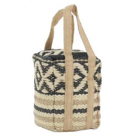 Cale-porte en coton et jute Ethnik avec poignées