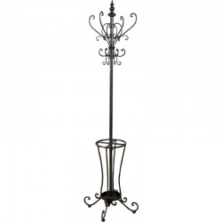 Porte-manteau en métal vieilli avec porte-parapluies H180cm