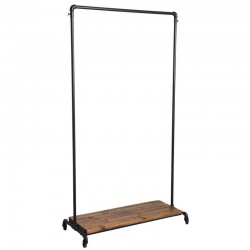Soporte de capa de madera Armario de madera Meta de metal Muebles industriales Entrada de vestuario