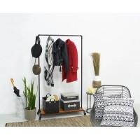 Porte-Manteau Penderie Bois Métal Vieilli Industriel Meuble Dressing Chambre Entrée
