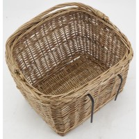 Panier à vélo en osier buff marron avec anse