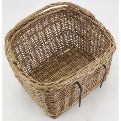 Panier à vélo en osier buff marron avec anse