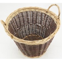 Duży surowy wiklinowy kosz i buff Ø 50 cm