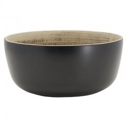 Black lacquered bamboo bowl ø 15 h 7.5 cm