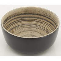 Bol en bambou laqué noir ø 15 h 7,5 cm
