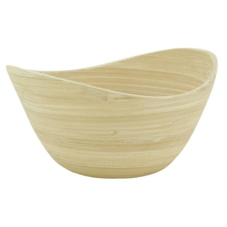 Ovale Salatschssel aus natrlichem Bambus 25 x 15 x 10 cm