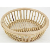 Grote ronde mand in natuurlijke rotan Ø42 cm | Gevlochten opbergmand voor woonkamer en badkamer