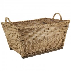 Brown buff bone linen basket