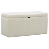 Coffre de rangement en bouclette blanc