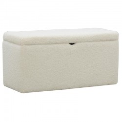 Coffre de rangement en bouclette blanc