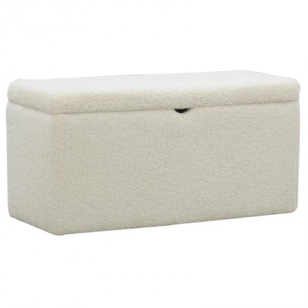 Coffre de rangement en bouclette blanc