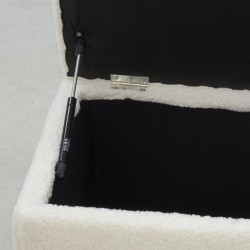 Coffre de rangement en bouclette blanc