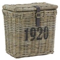 Coffre en poelet teinté gris avec sangle