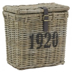 Coffre en poelet teinté gris avec sangle