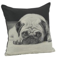 Coussin chien en coton 45 x 45 cm